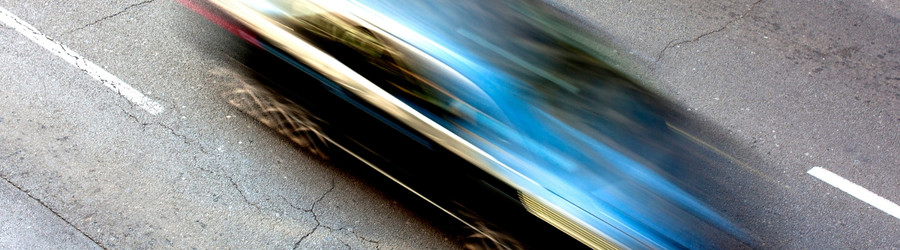Speeding car on the road